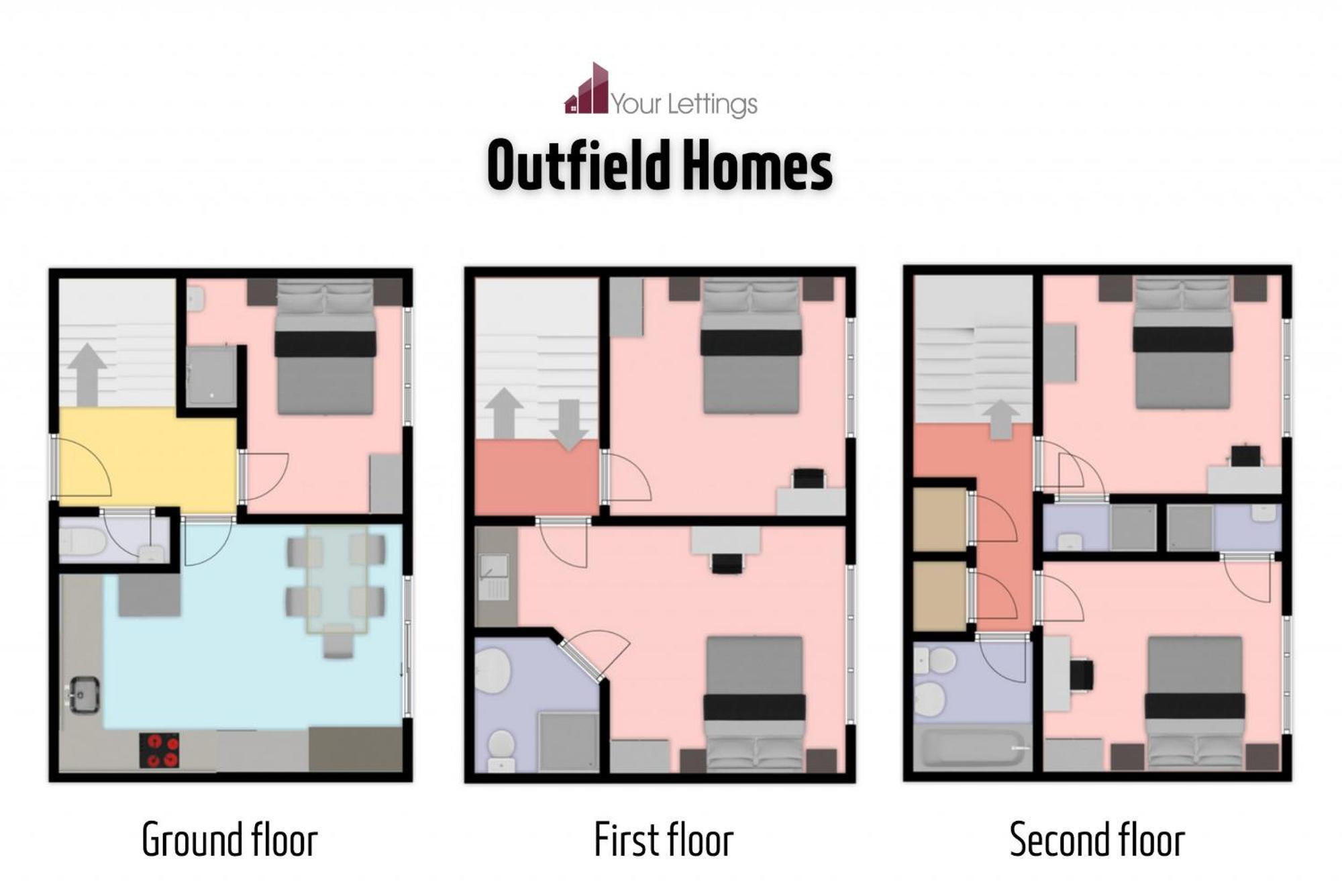 5-Bedroom Contractor House With 10 Beds Free Parking And Free Wifi - Outfield Homes By Your Lettings Short Lets & Serviced Accommodation Peterborough Exterior foto